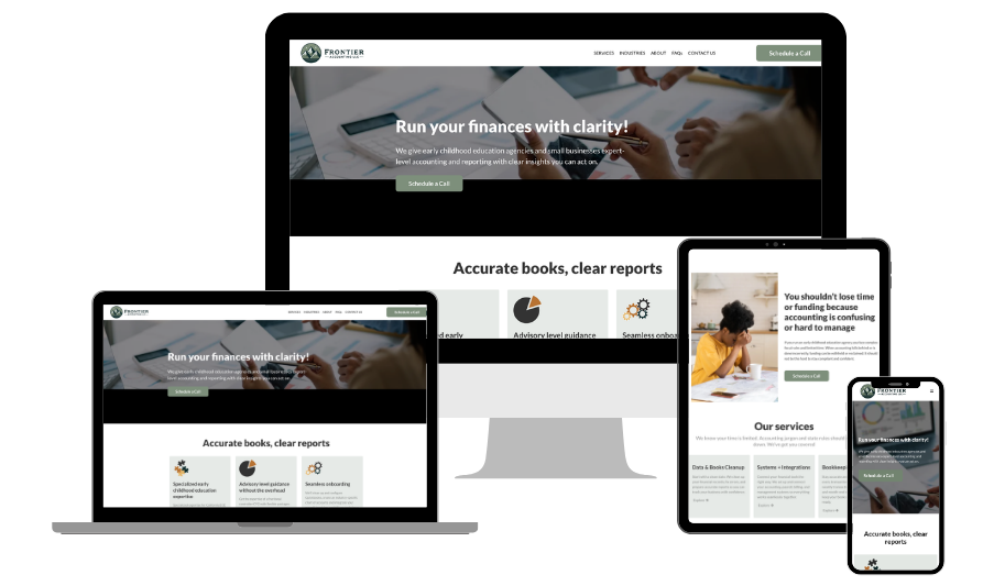 Frontier Accounting website mockup