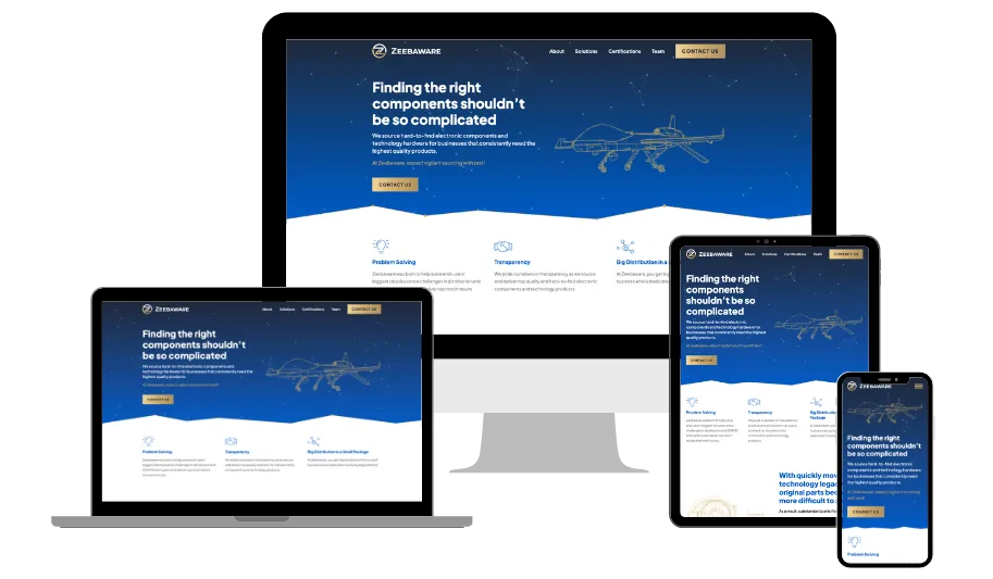 Zeebaware website mockup